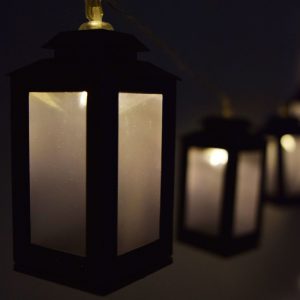 LED black lantern string lights