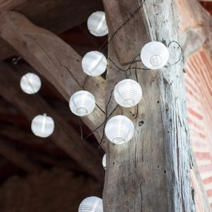 LED solar powered lantern string lights