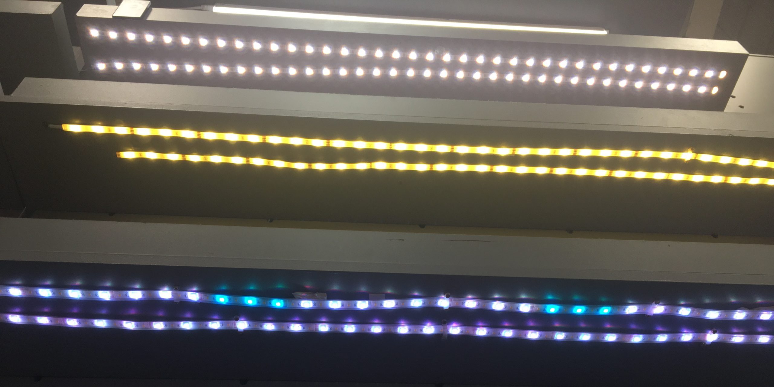 led strip lights attached with cable ties