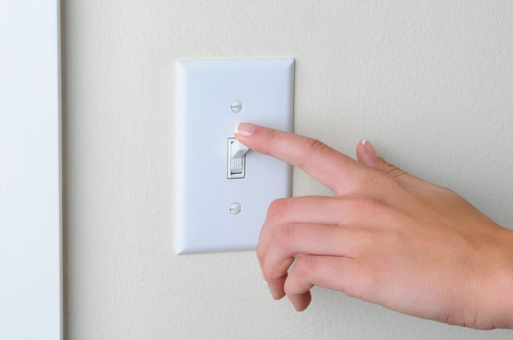 light switch turning on