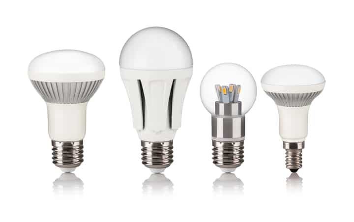 various LED light bulbs and covers