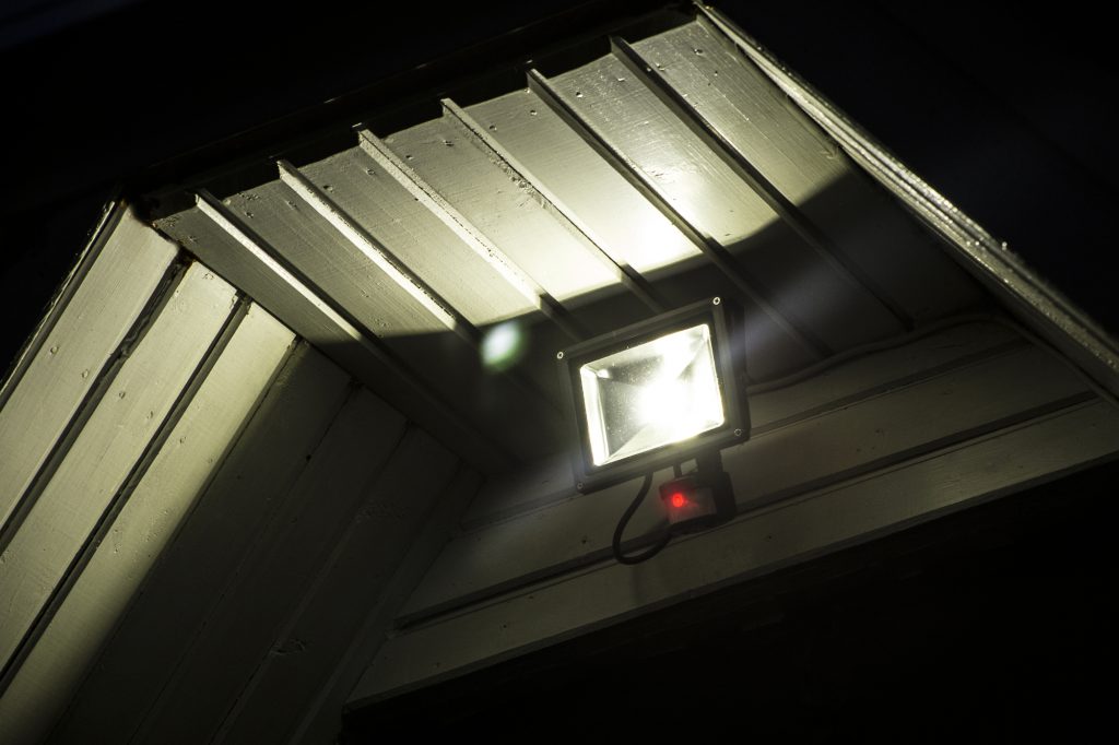 security light turned on at night