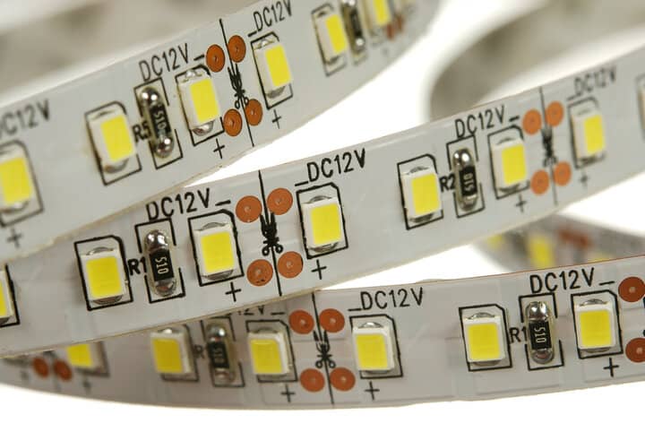 Led strip is isolated on the white background