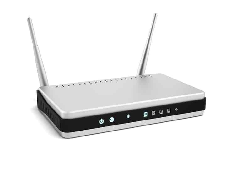 Wireless router isolated on a white background