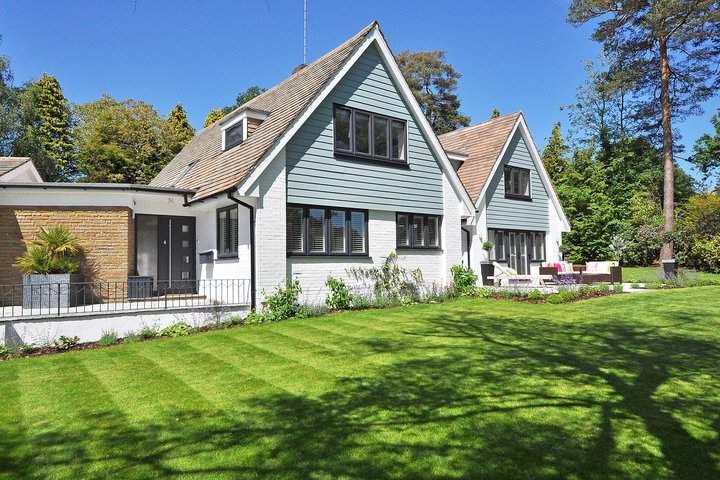 house with garden on a sunny day