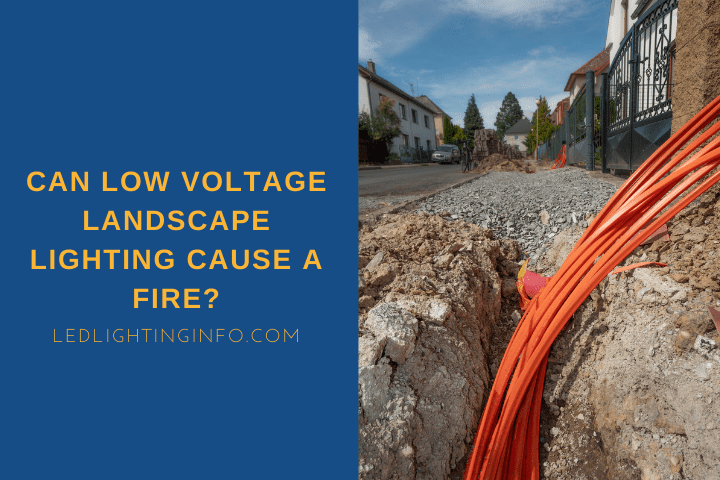 Can Low Voltage Landscape Lighting Cause A Fire?; a bunch of landscape cables coming out from ground on street of family houses