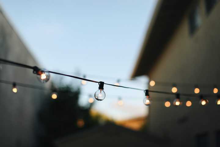 Hanging string patio lights outdoor