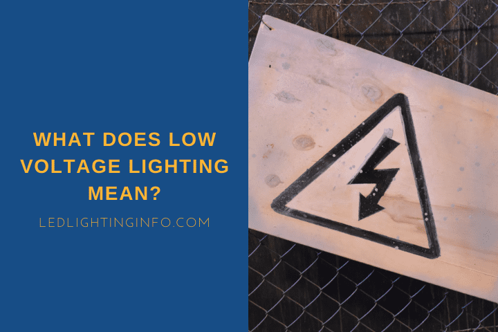 What Does Low Voltage Lighting Mean?; a sign of high voltage on black background
