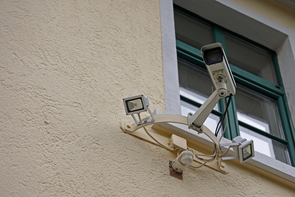 video camera with security light