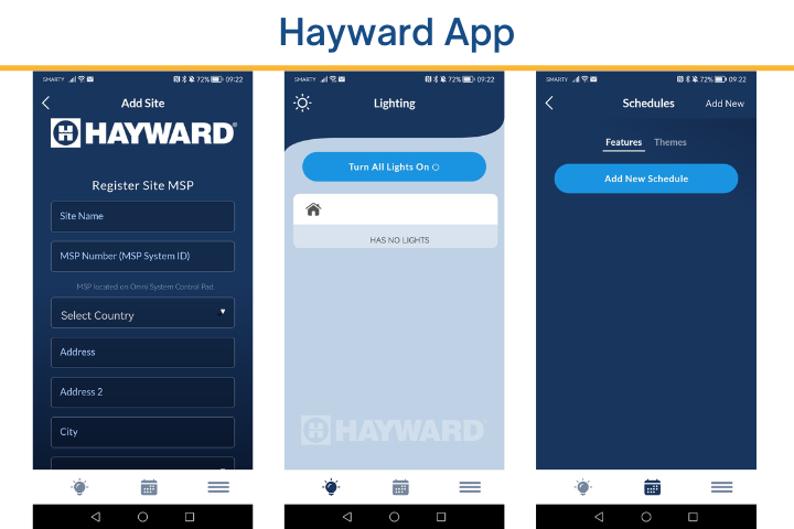 Hayward application screenshots