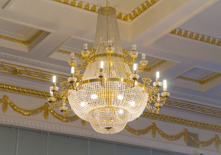 Big Crystal Elegance chandelier in a palace