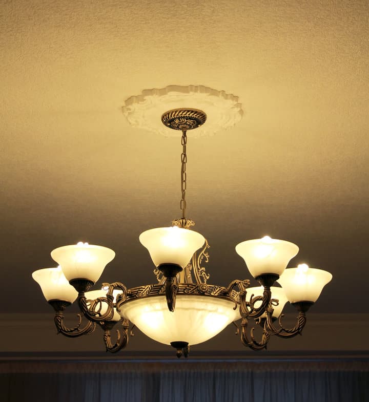 chandelier on a ceiling